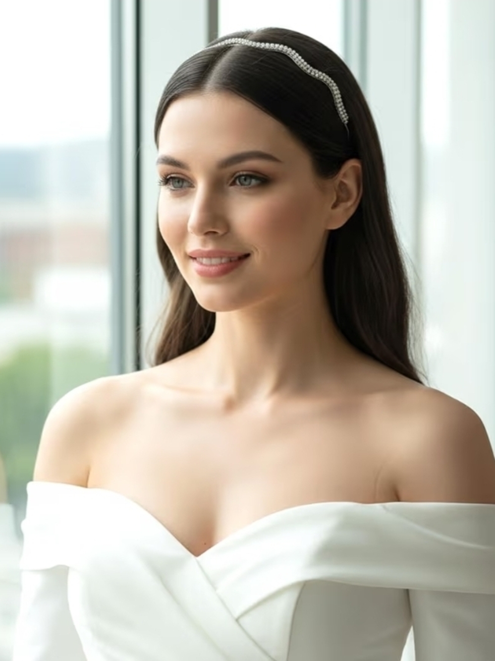 Dainty Silver Crystal Wave Headband BNIB - Picture 4 of 9